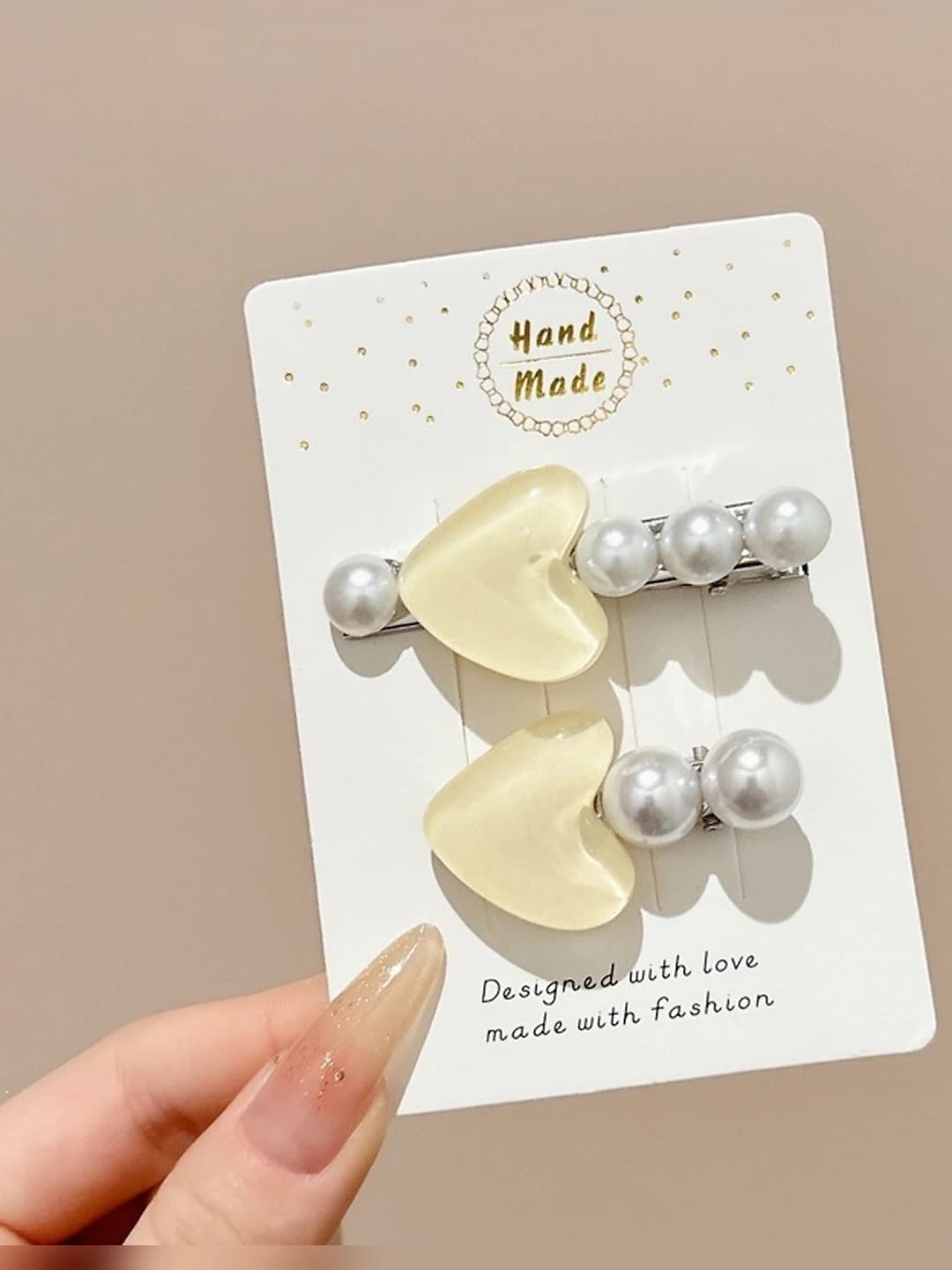 1# Apricot pearl hearts, 4.5/6 cm