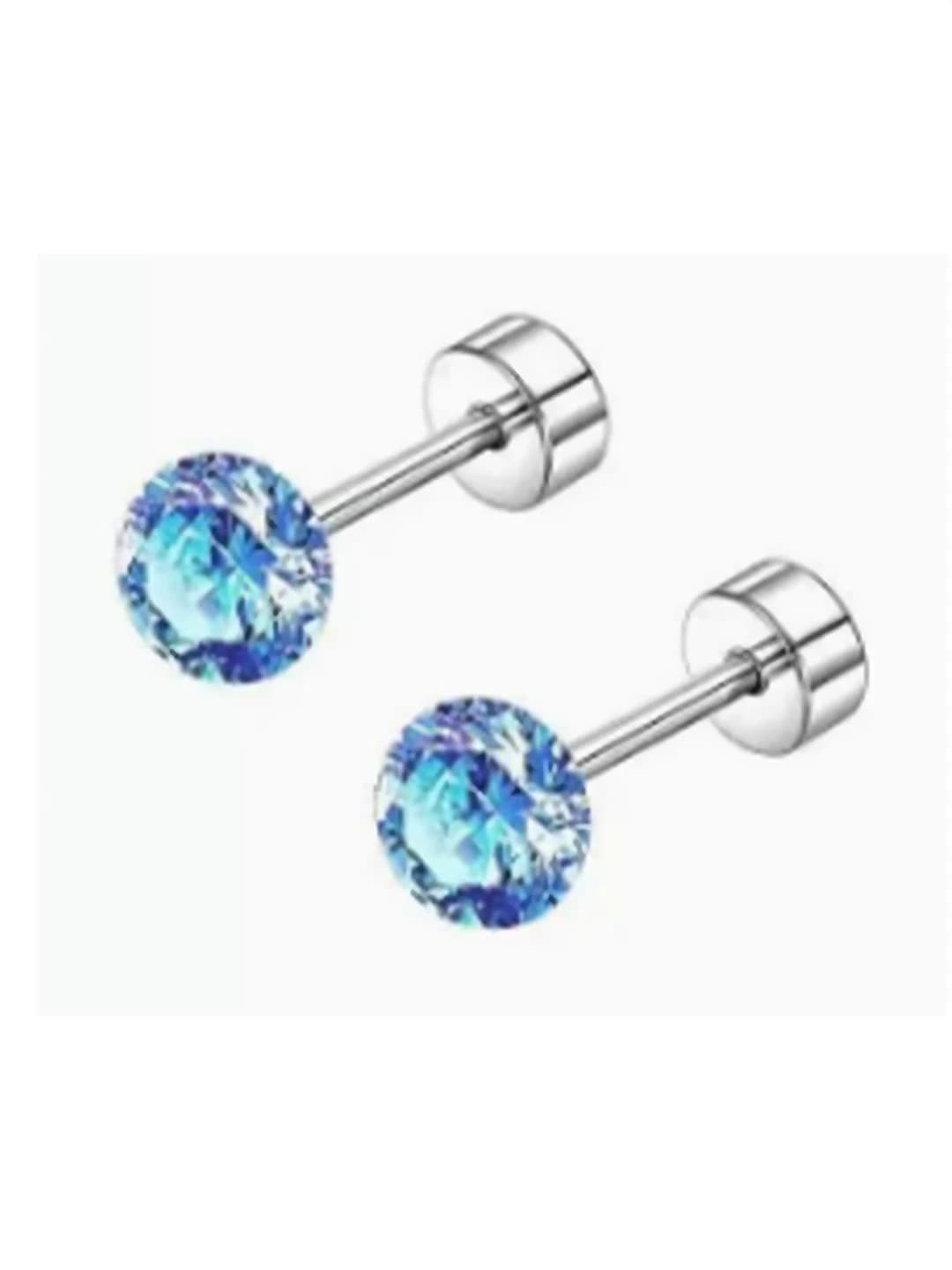 1# HZ25 Moissanite [Light blue 4mm] - pair