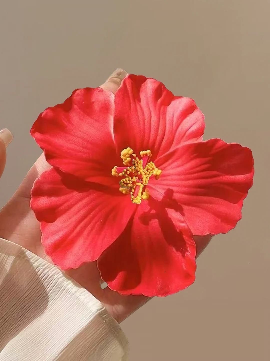 1# Qizil plumeria soch qisqichi ~9.5 sm