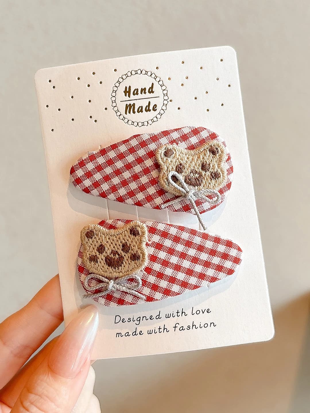 1# Ayiq qizil plaid / pair ~6cm