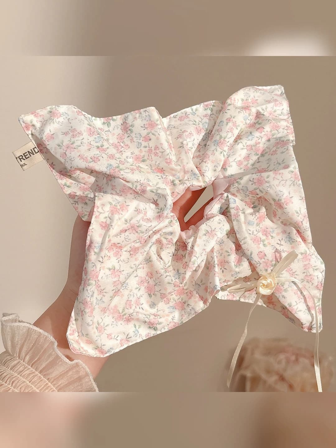Pink-rose two-tone small scarf