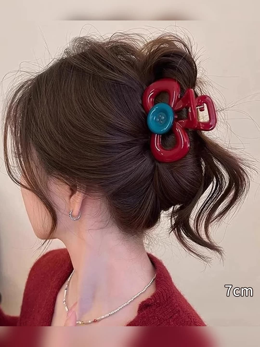 Red Button Clip, 7 cm