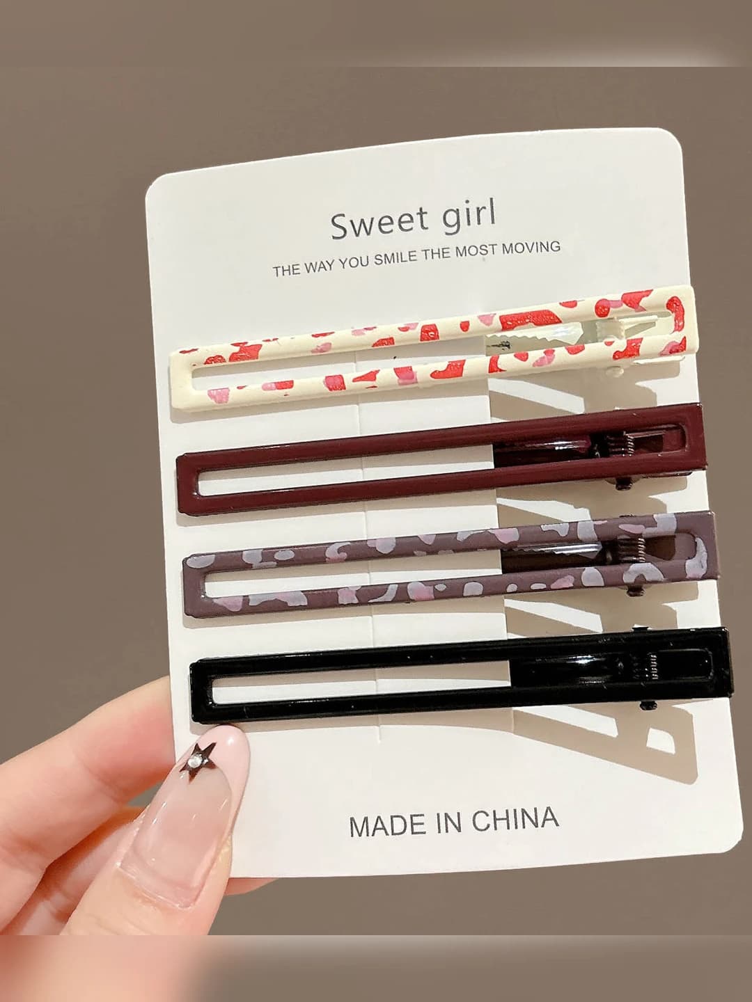 2# Square straight clip - 4-piece set