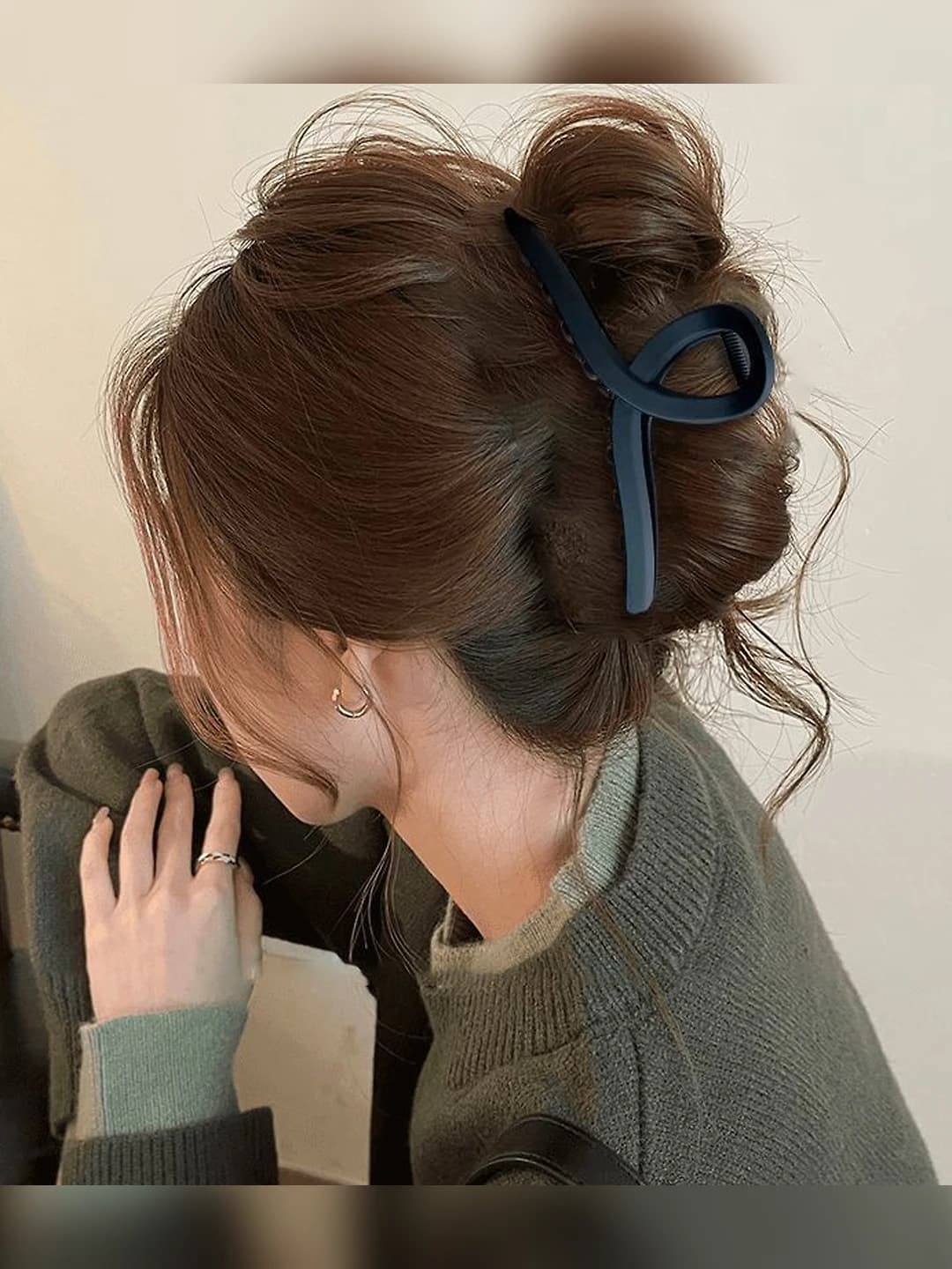 7# Чёрный зажим в форме буквы Y 11cm