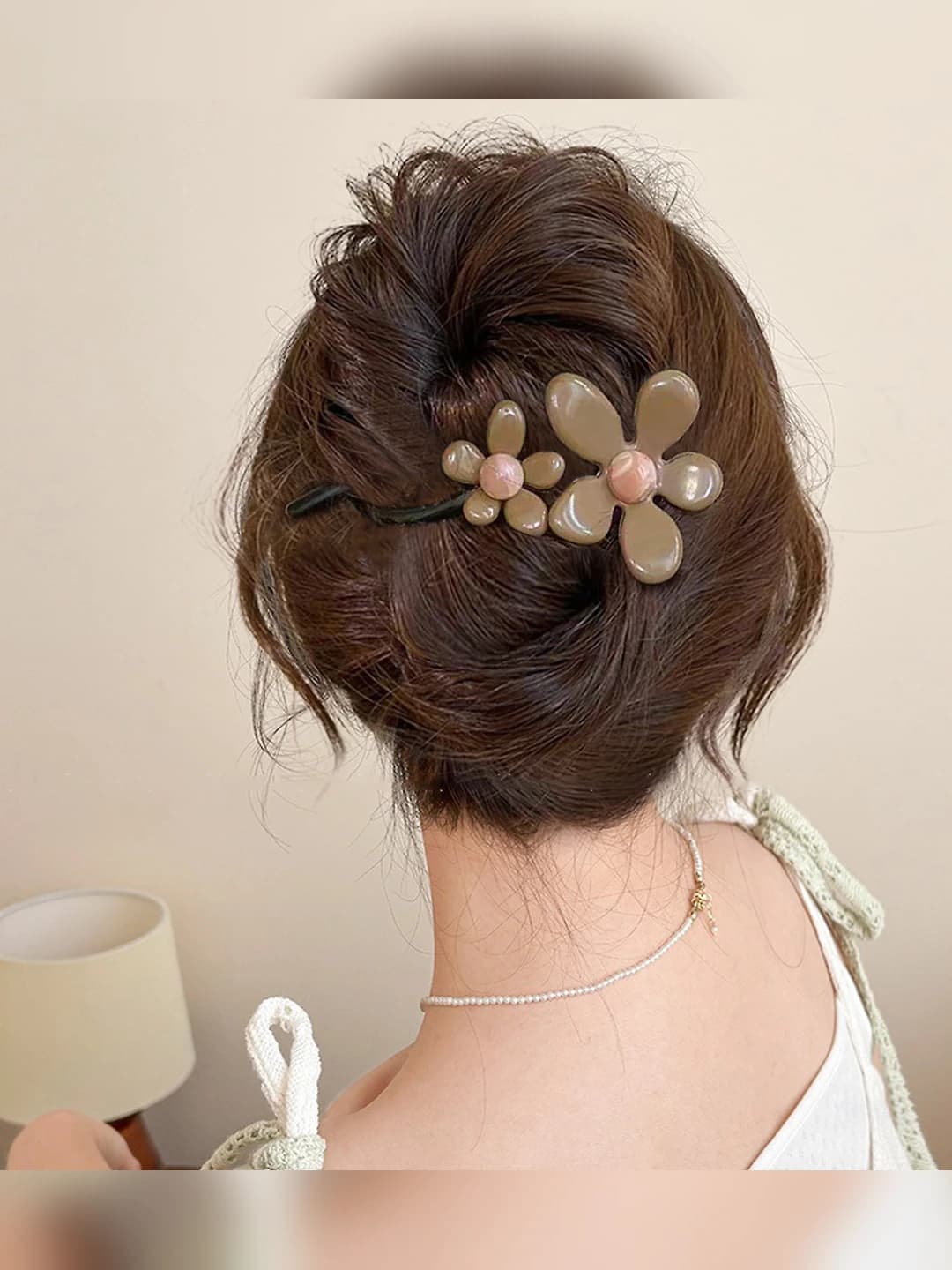 1# black clip coffee flower twist clip 10.5cm