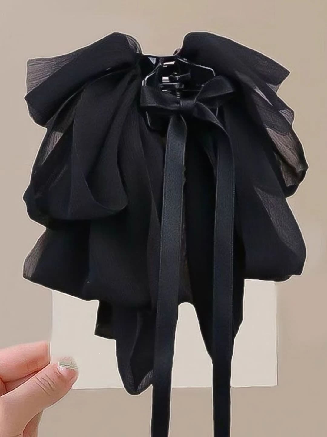 2# Black - Rectangle pony clip 15 cm