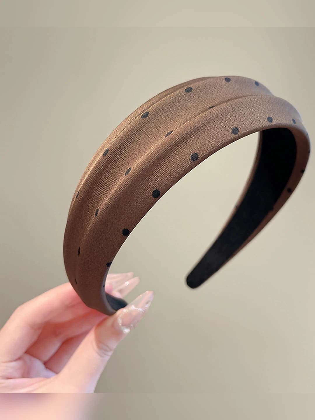 Coffee polka dot - width 4.3 cm