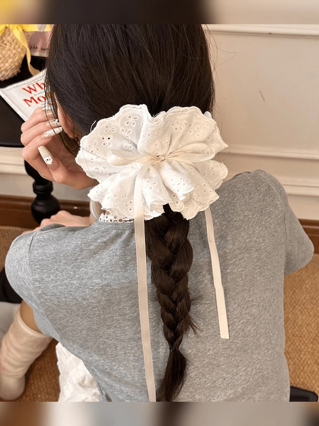 Белый шнурковый, большой - 30*14 см