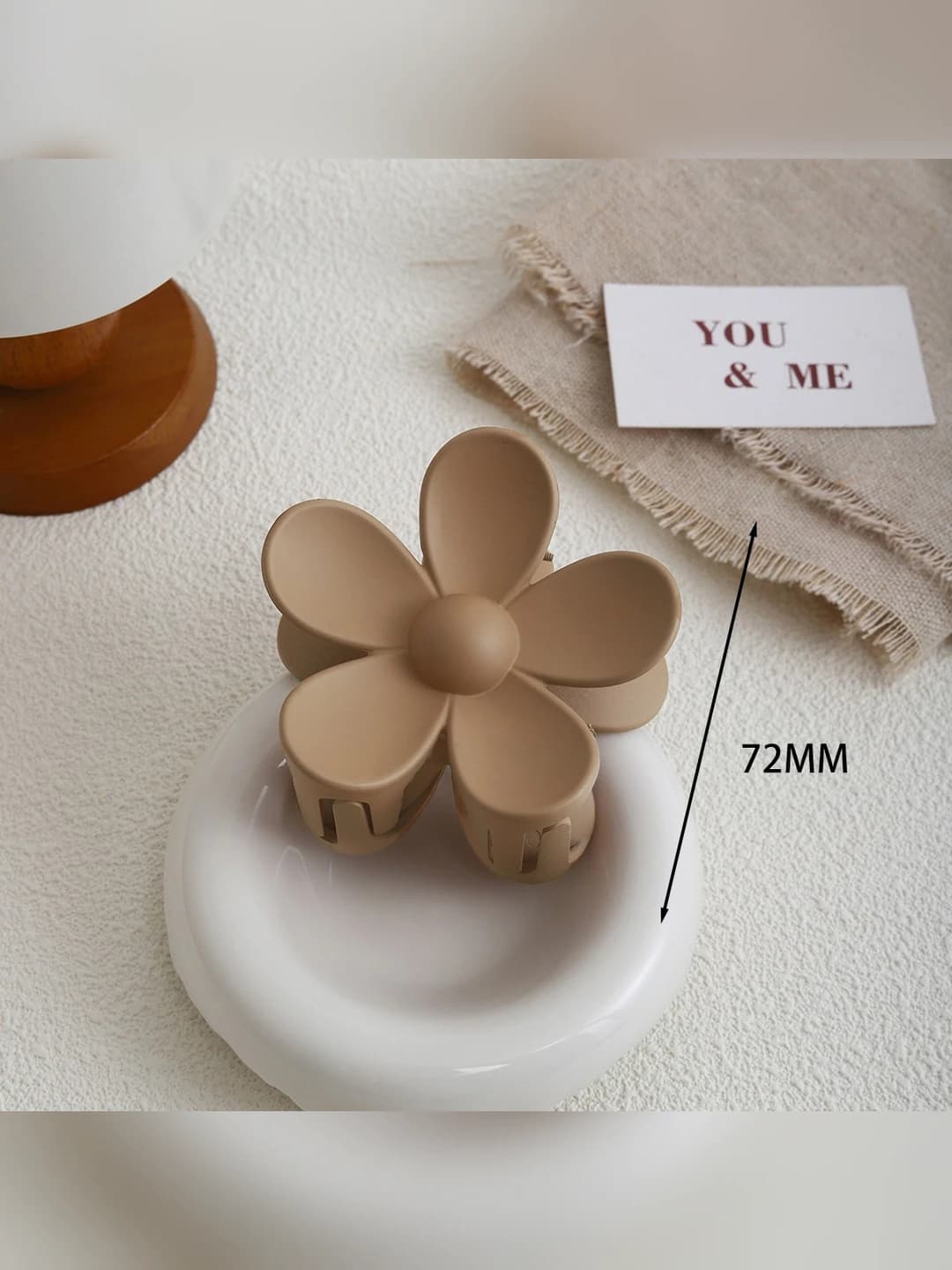 Dark coffee floral clip [8 cm]