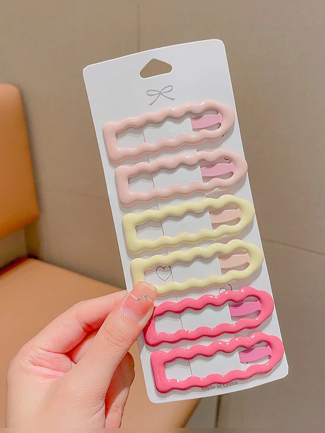 4#Pushti-sariq tuxum shakl to'lqin 6 dona (6.8 cm)