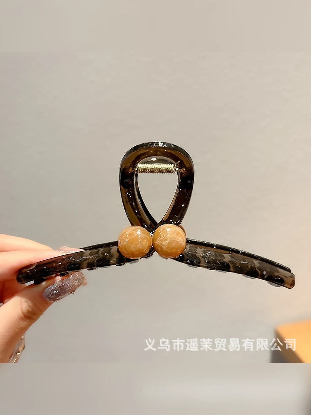 8# Янтарный глянцевый жемчуг зажим 15cm