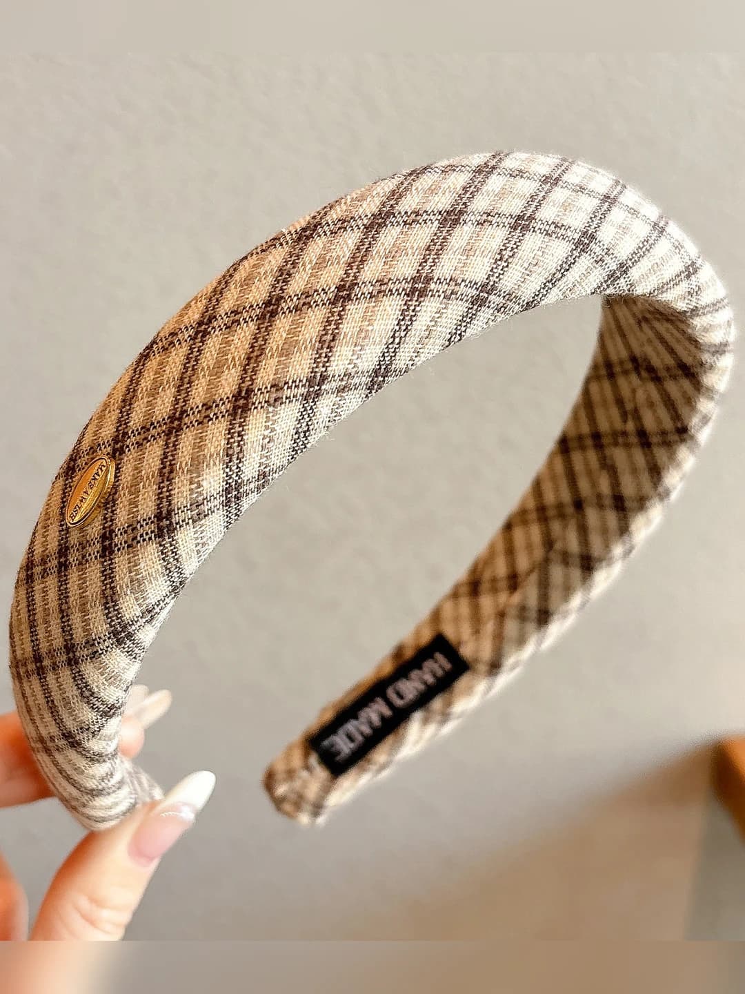 3# Beige plaid - width ~3 cm