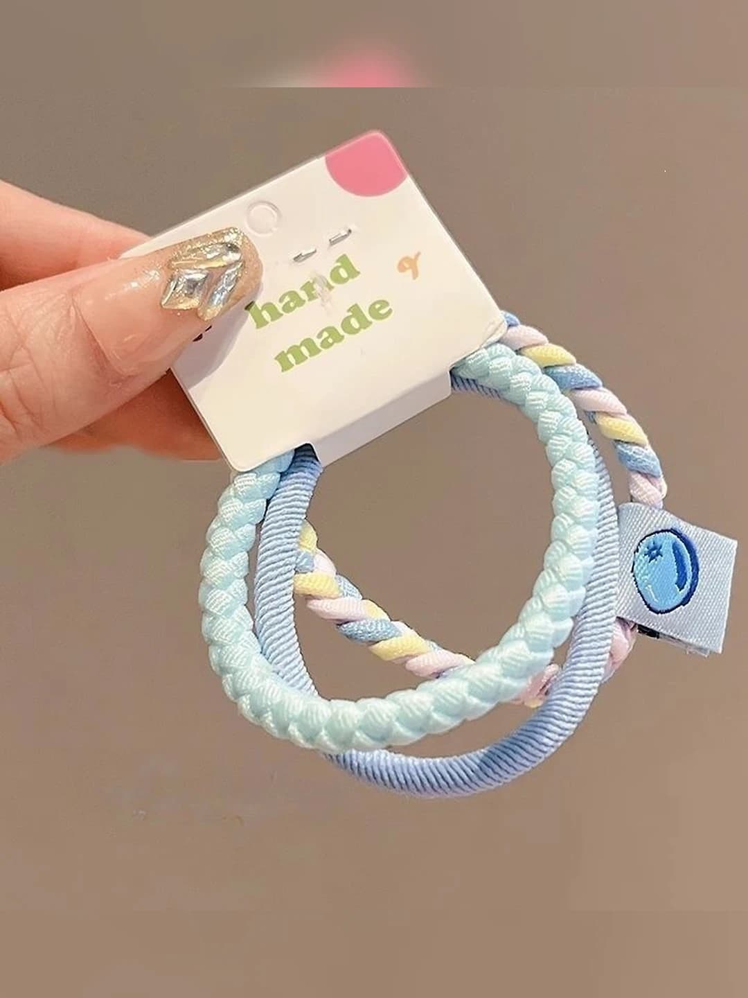 2# Kids hair ties - Blue, 3-piece set, ~5.5 cm