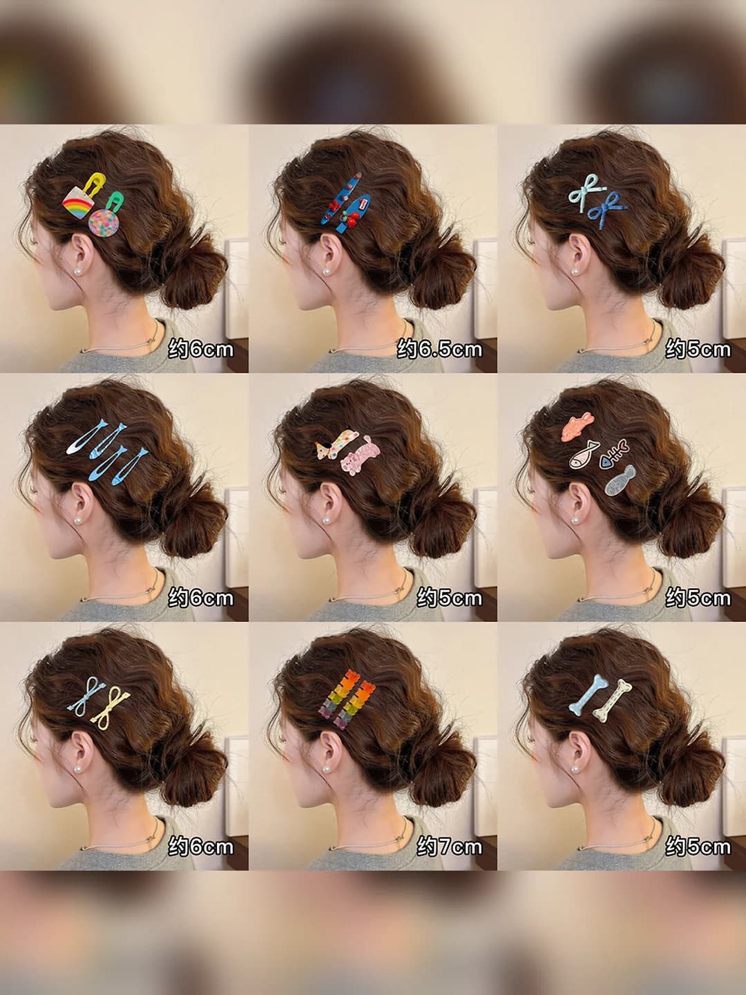 Women's hair clips and combs in retro style with leopard print, new 2026 model, for front section