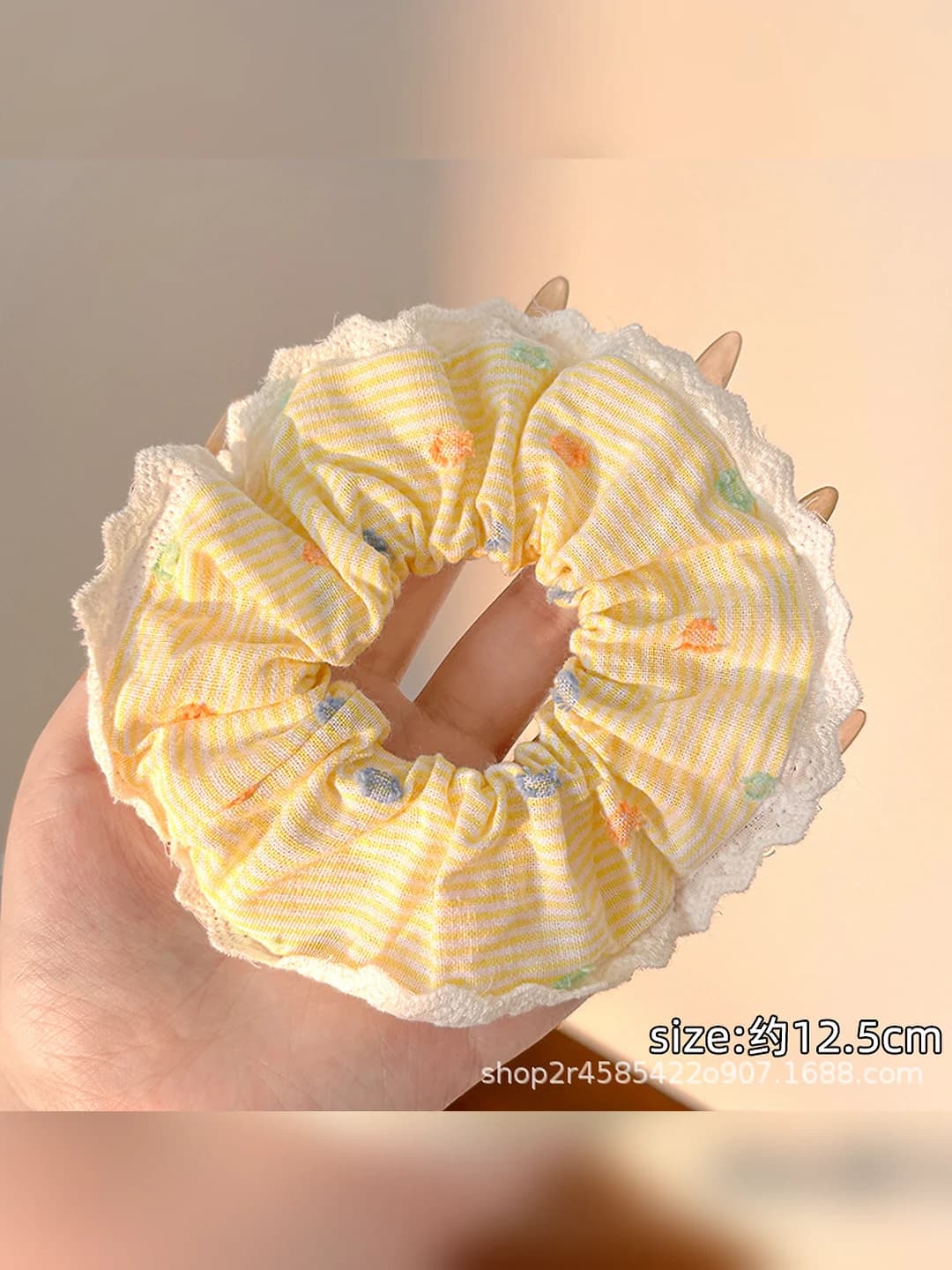 Dots-stripes, yellow 12.5 cm