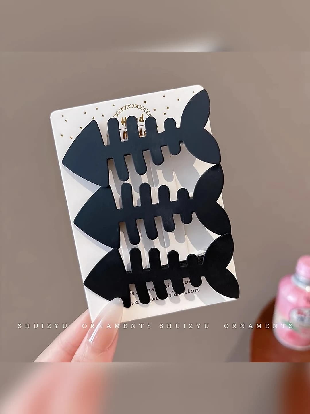 Чёрный рыбий хребет, 3 шт, 7 cm