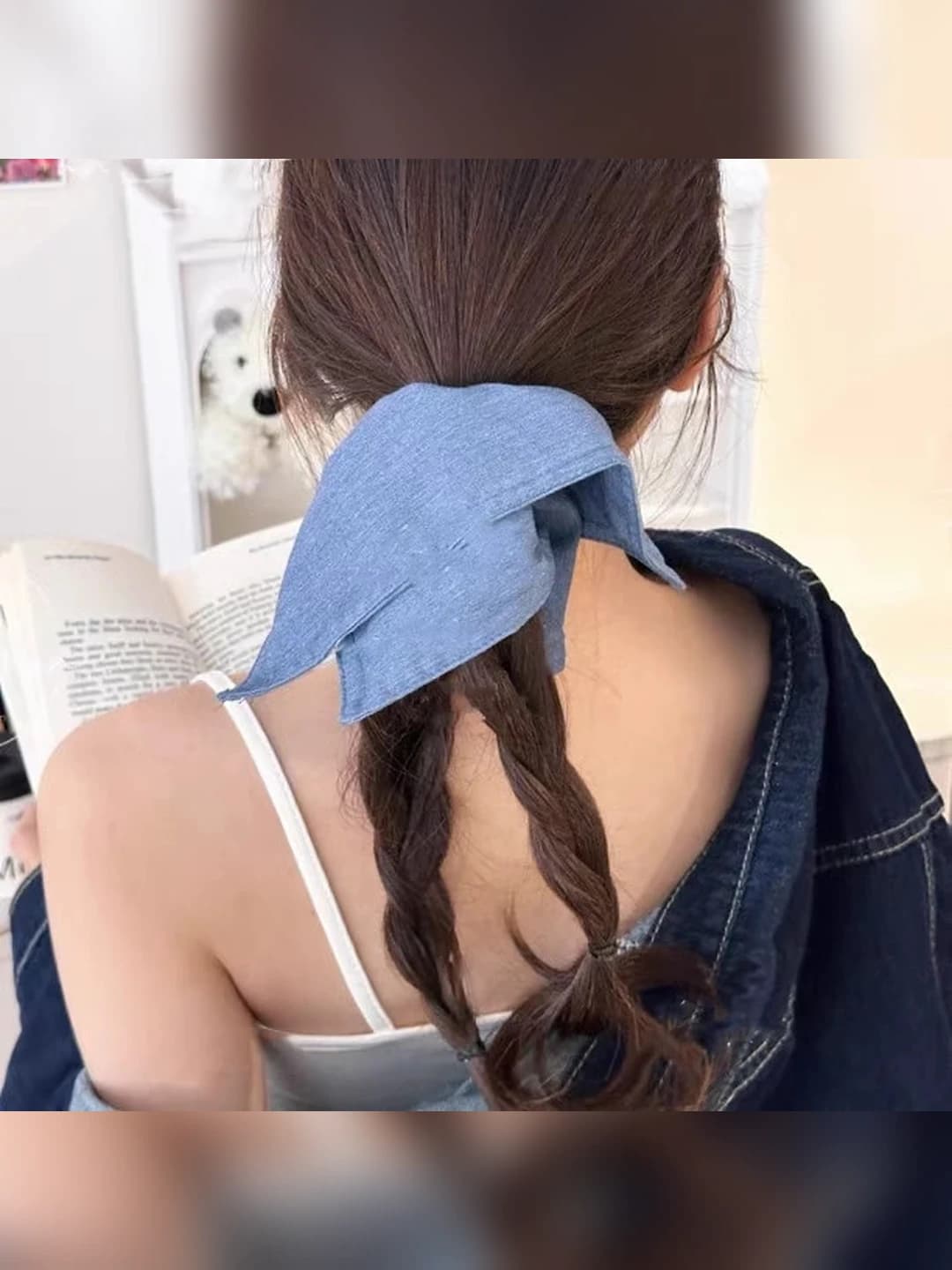 1# light blue square scarf