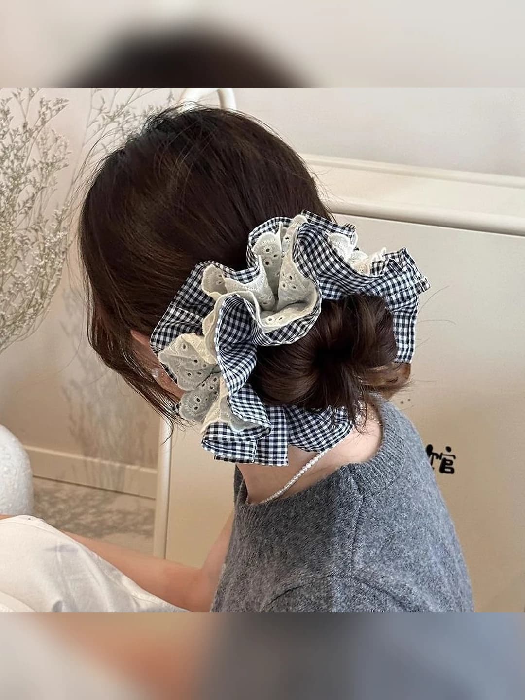 2# Маленькая талия - клетчатое кружево 15 см