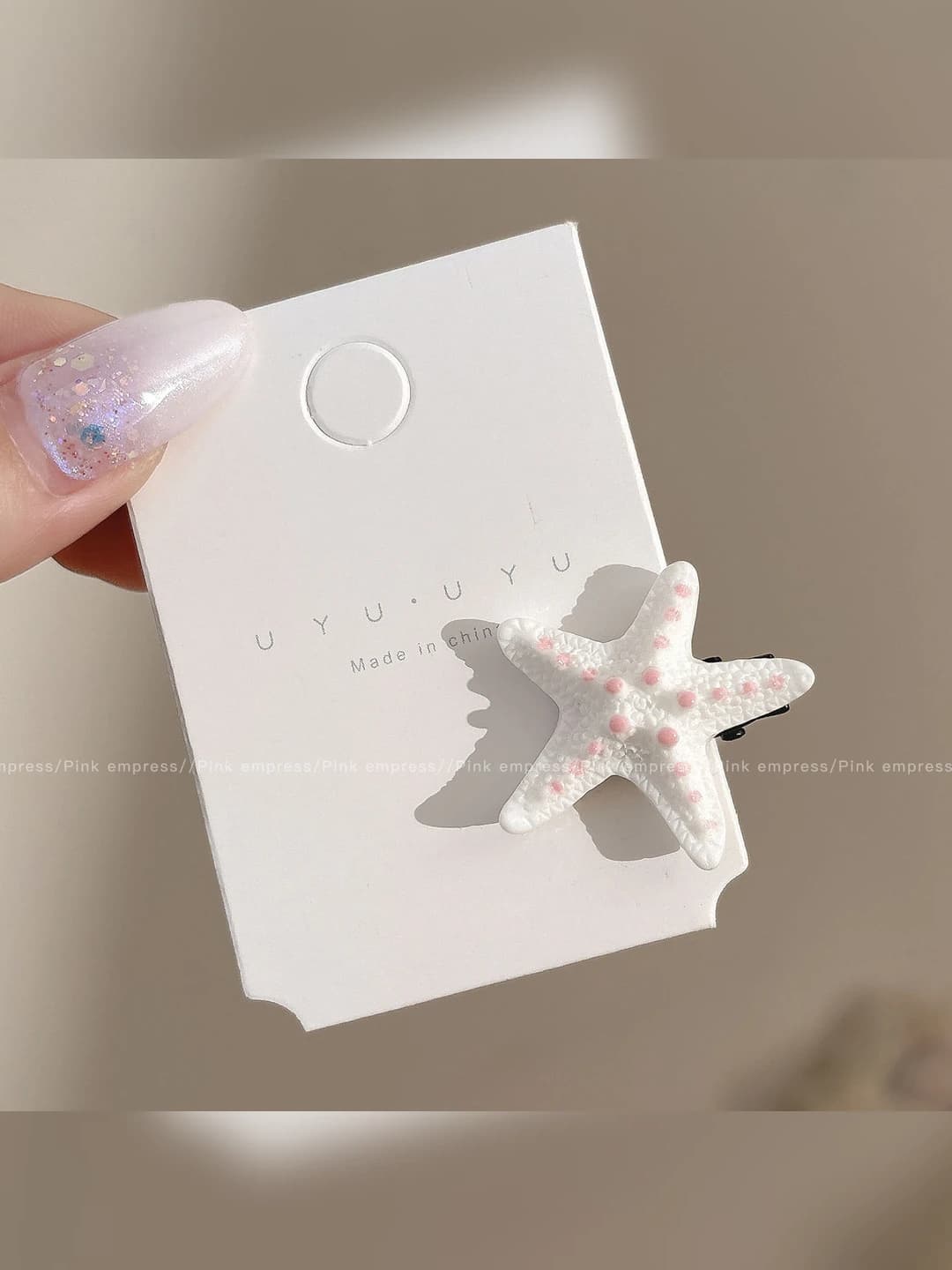 5# Star clip - white, base ~2 cm