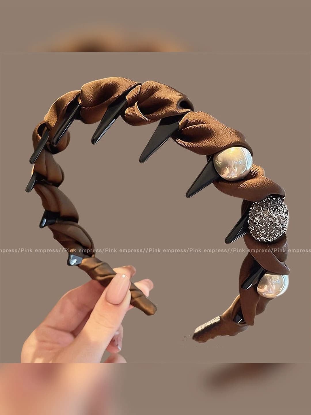 Coffee rhinestone headband