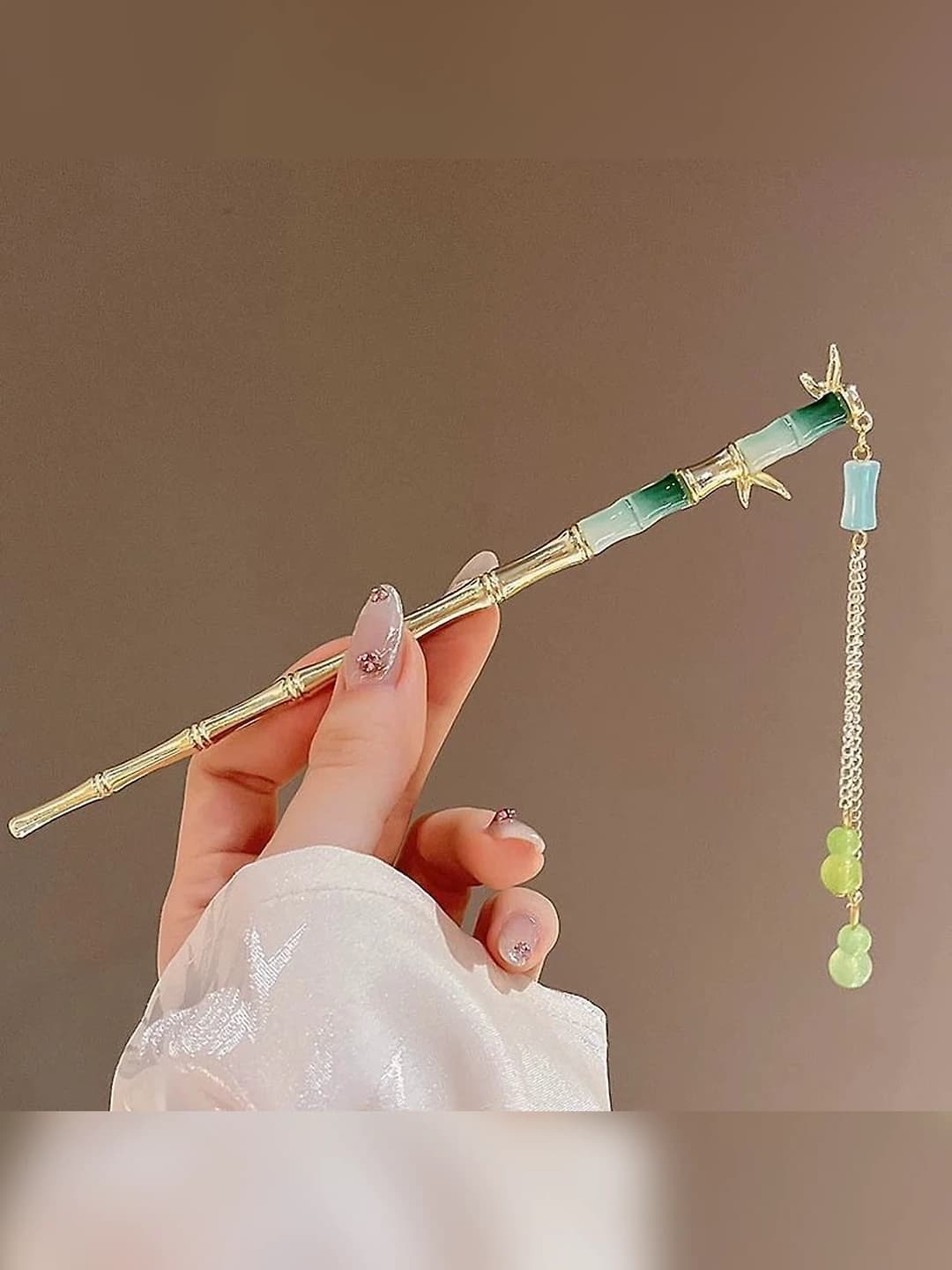 Bamboo gourd hairpin - gold