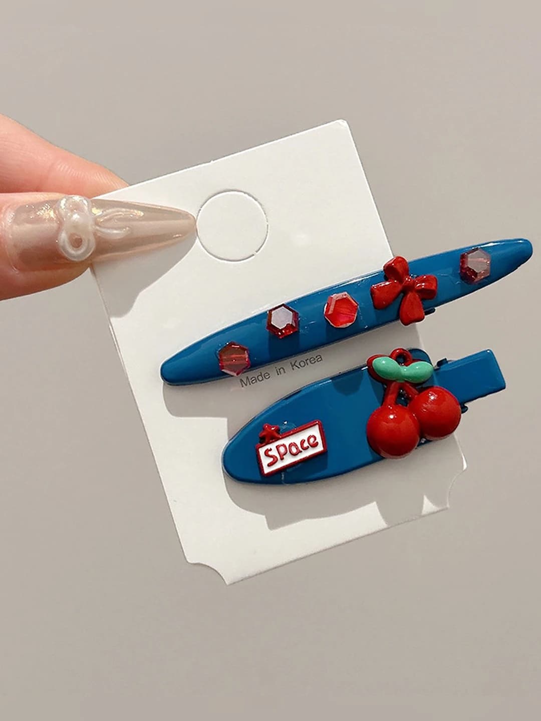 1# Бант и вишня 2 шт 5cm/6.5cm