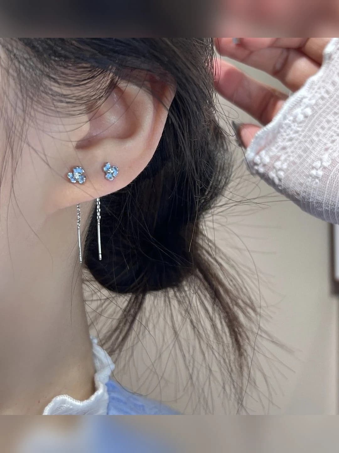 4# Blue ear wire [1 pair]