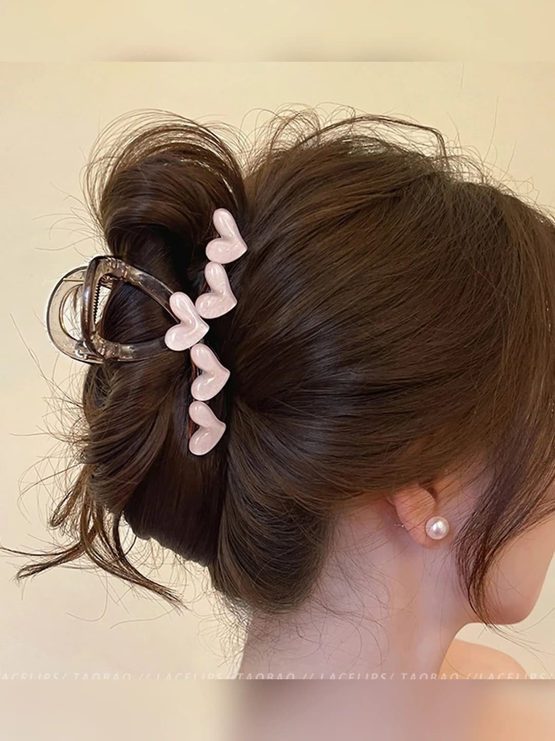 Light pink heart clip 8 cm