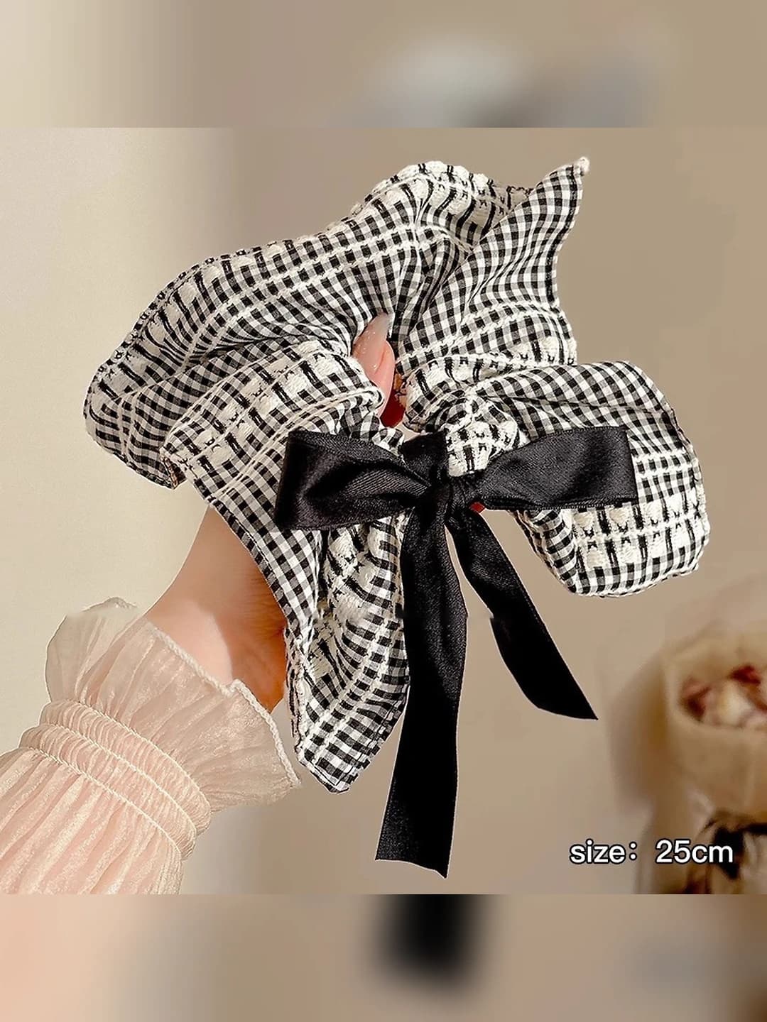 Black plaid small 20 cm