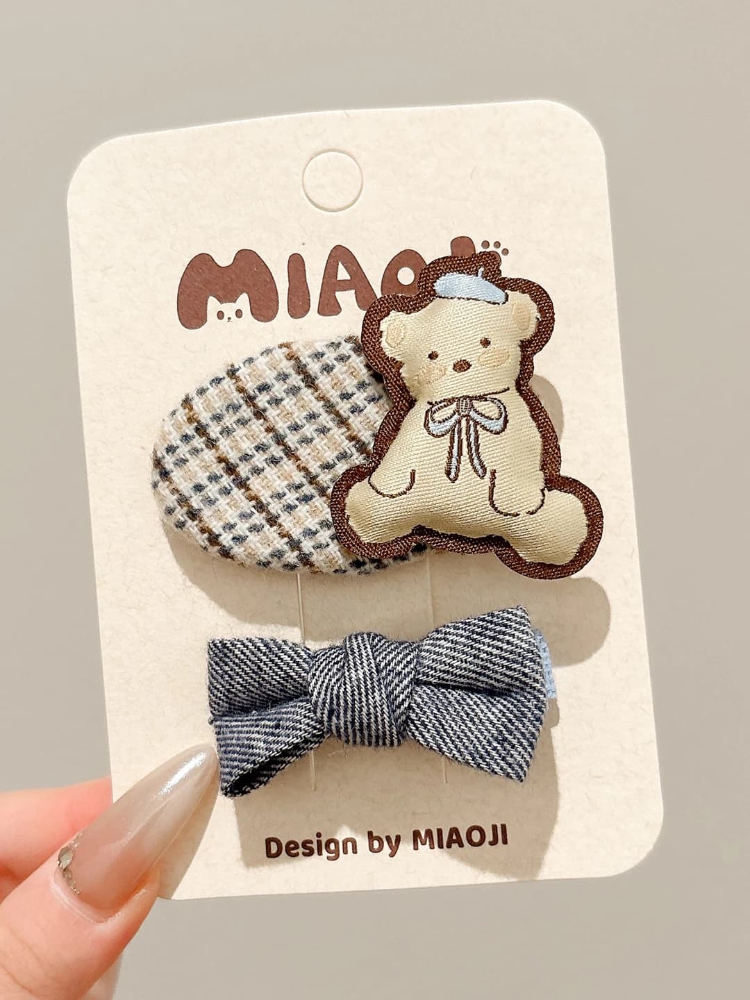 1# Серо-синий узел, колледж мишка - 6 см/5.5 см