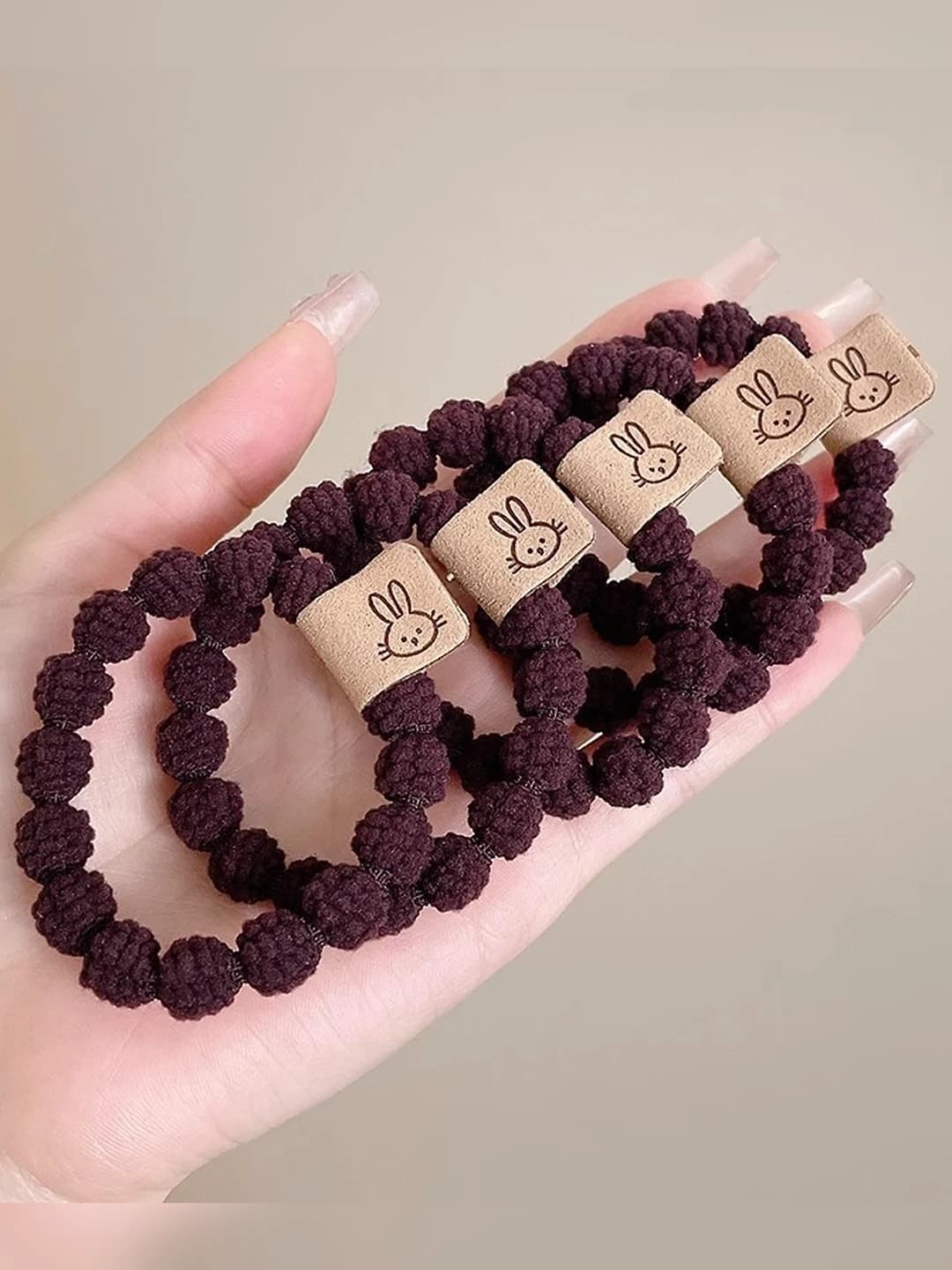 Rabbit logo brown 5 pcs