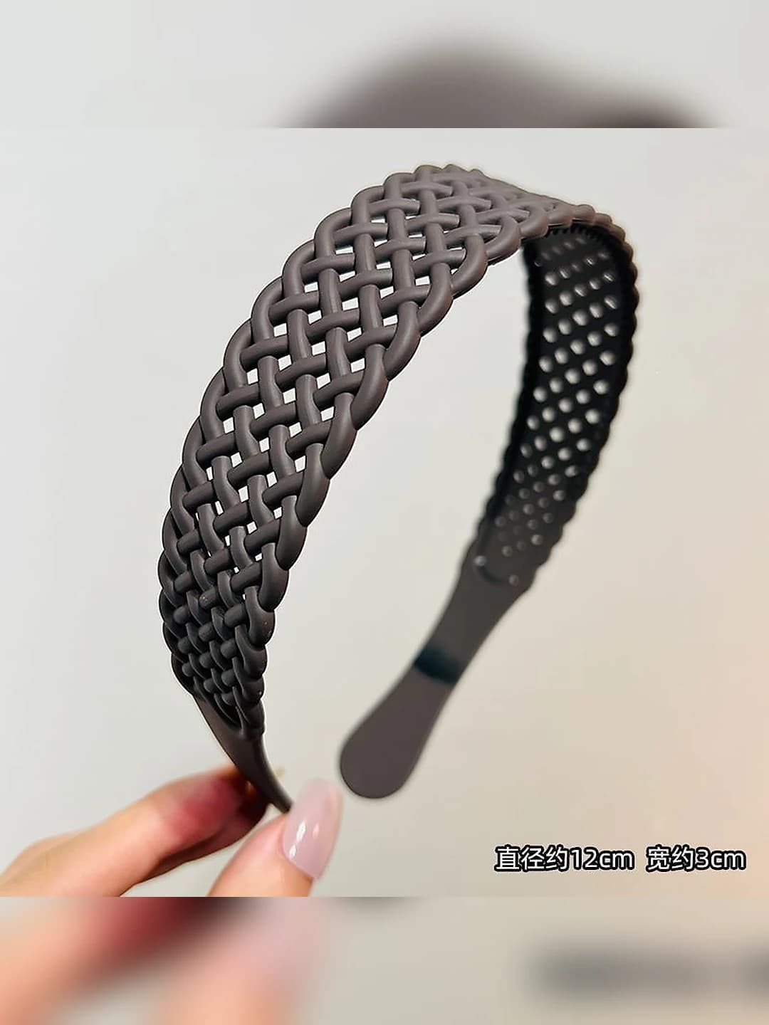 Wide dark coffee headband - acrylic - approx 11 cm