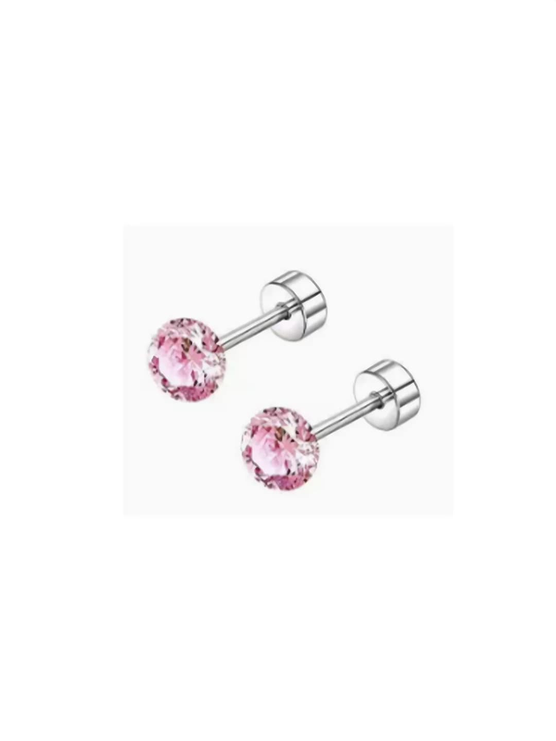 3# HZ25 Moissanite [Light pink 4mm] - pair