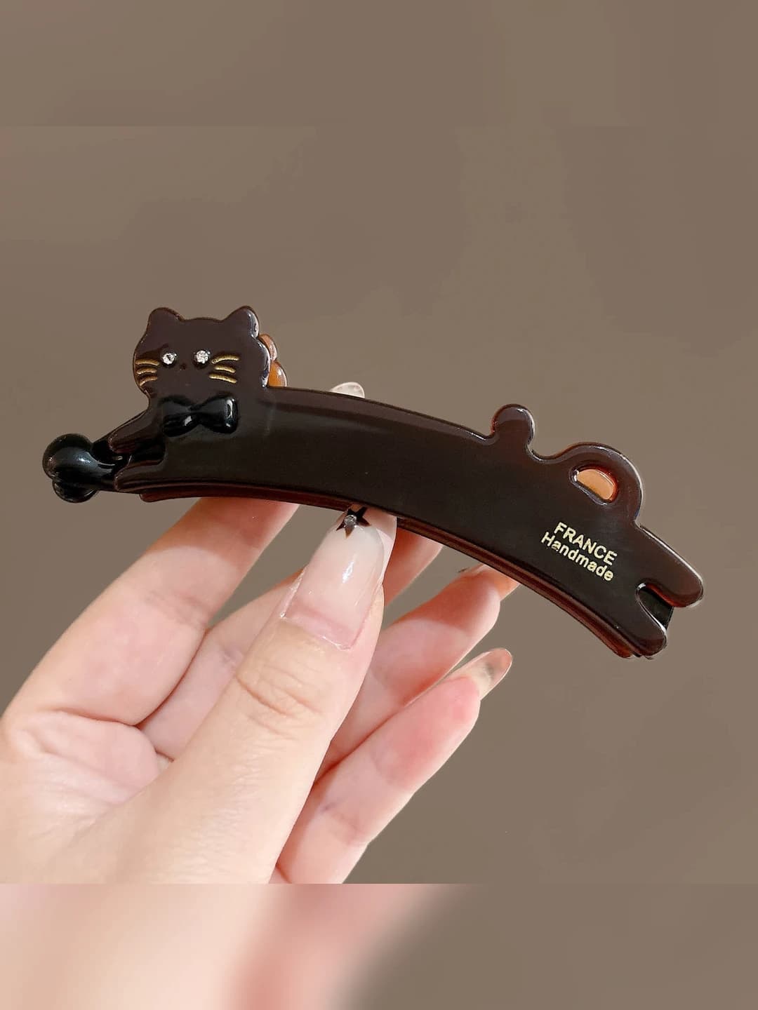 1# Чёрный кот банановый клипс базовый клипс ок. 11 см ацетат