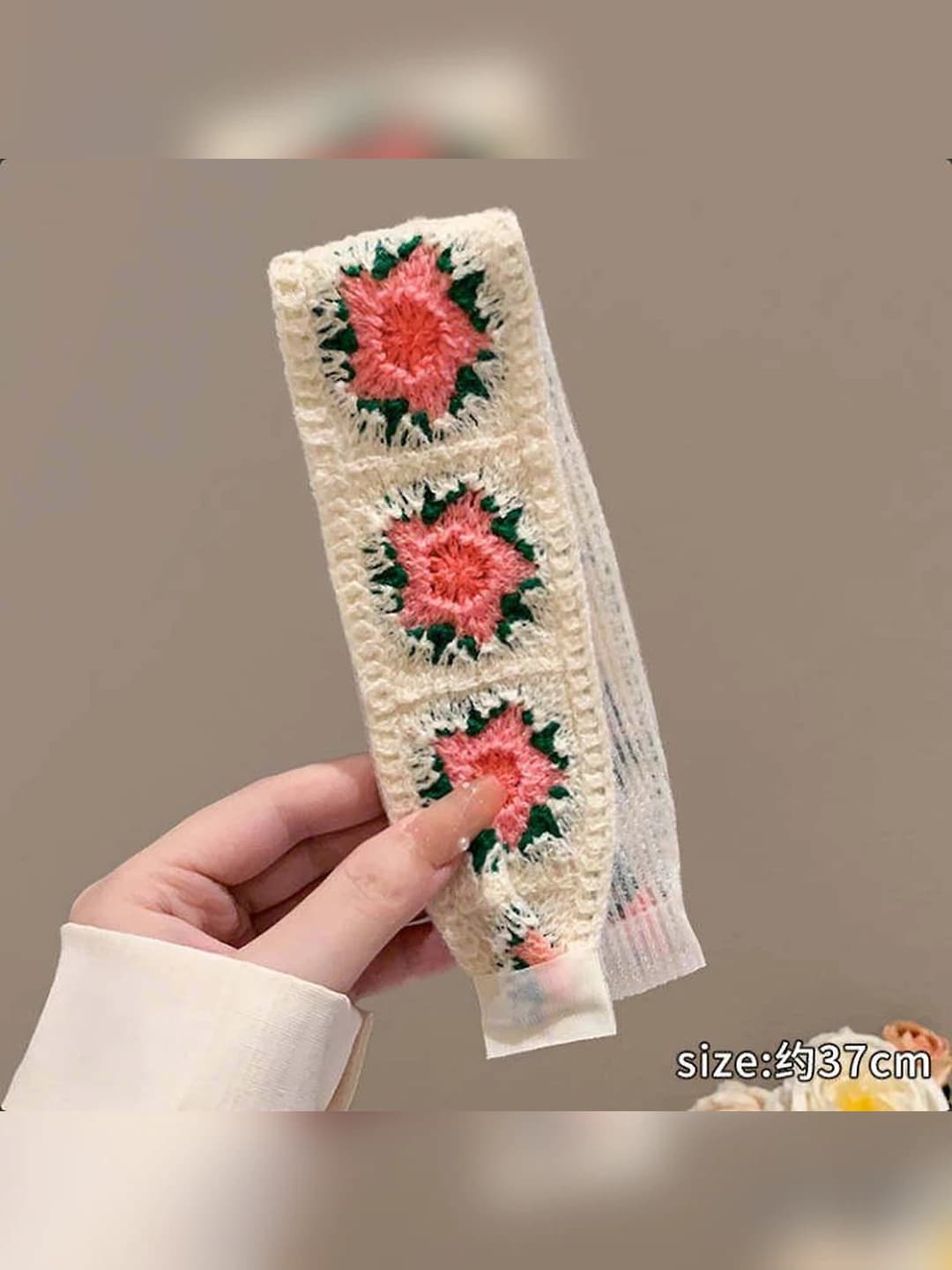 10# Bej pushti gullar variant 37.5 cm