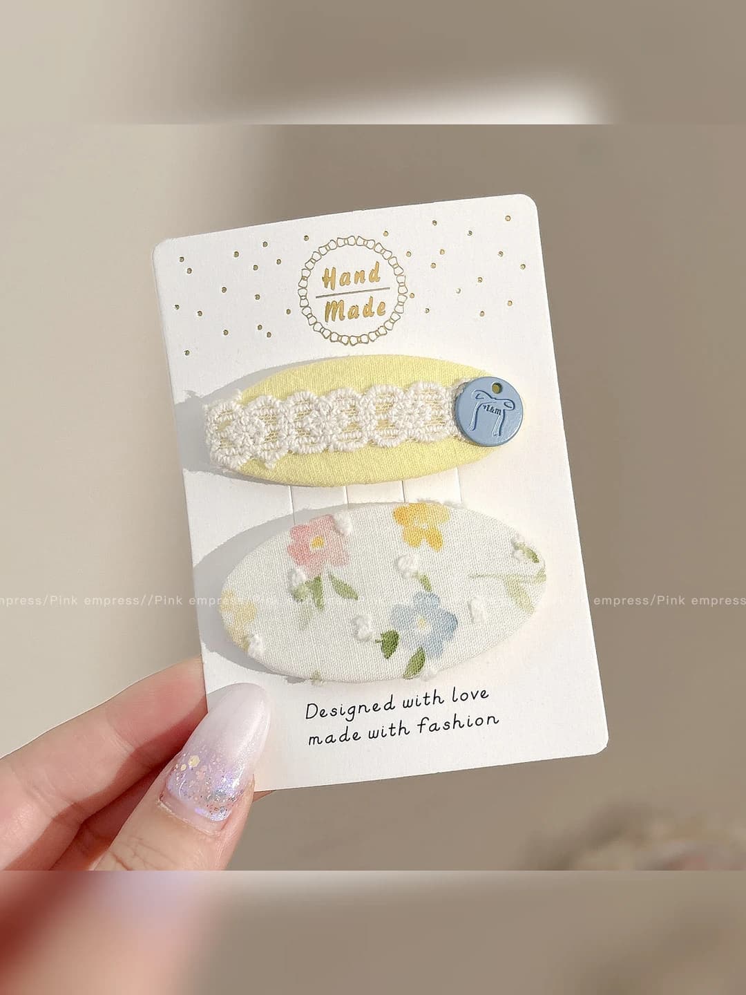 1# Yellow lace floral, 5.5 cm