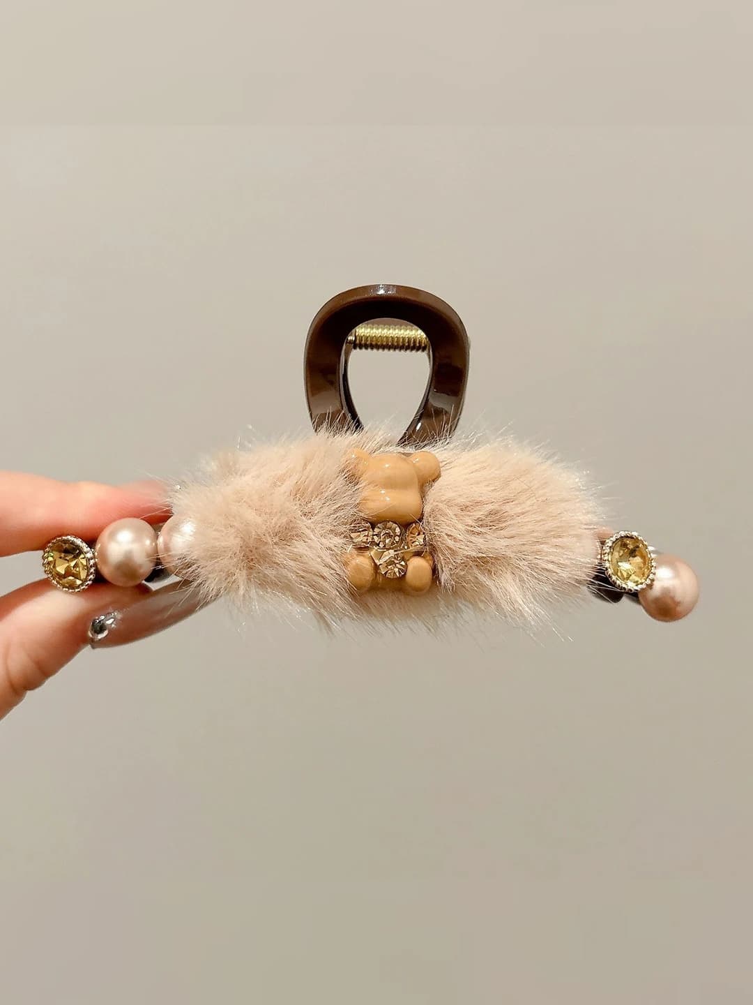 7# Diamond bear mink claw clip 11 cm