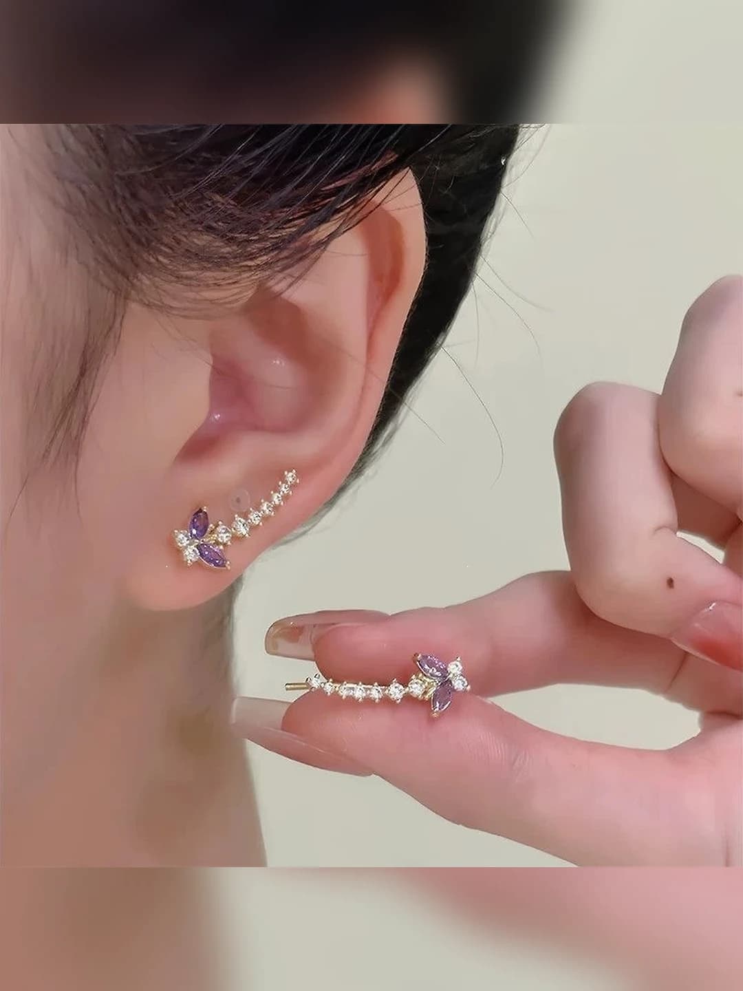 Purple zircon earrings