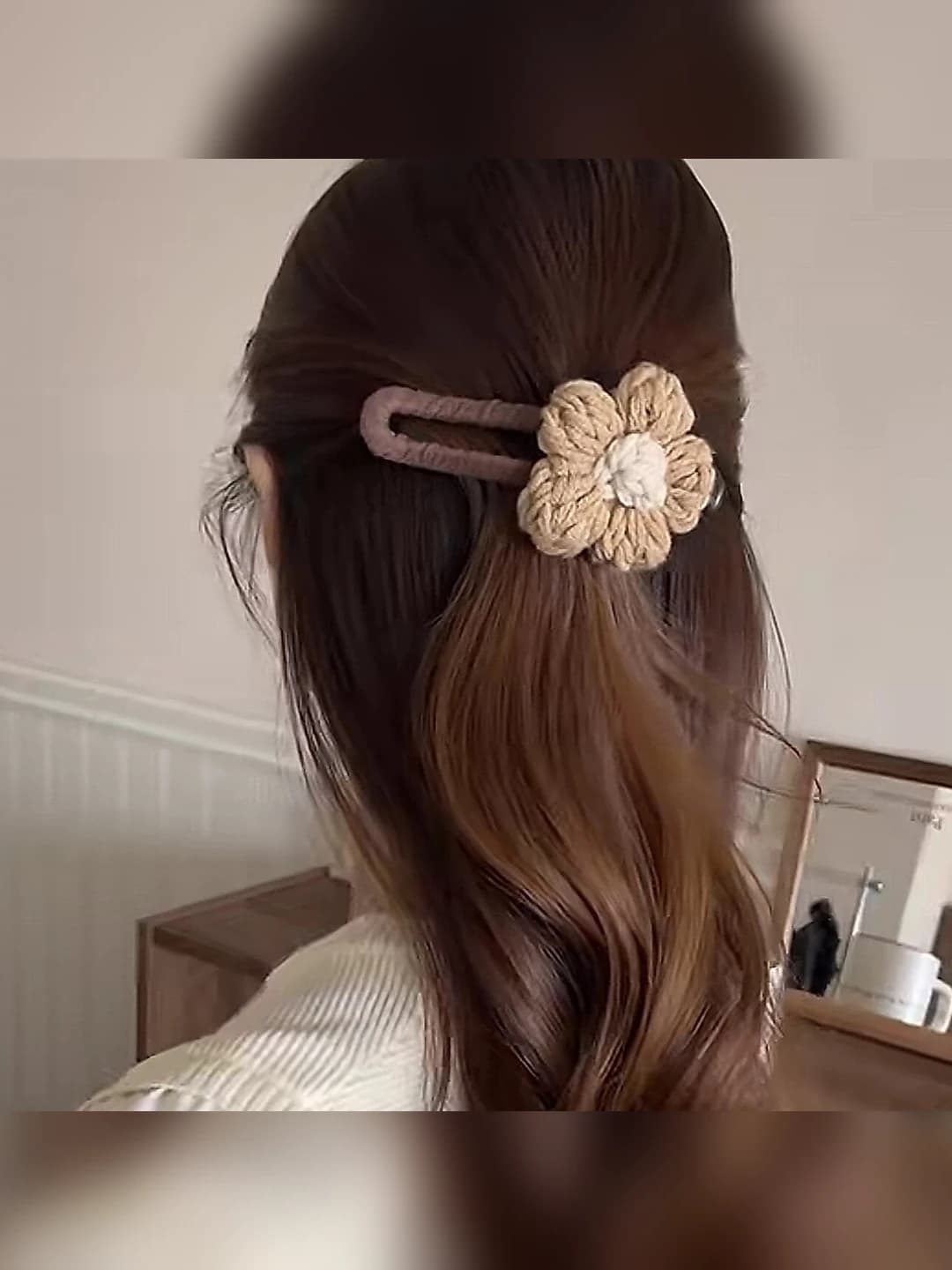 2# Milk coffee large flower duck clip 11 cm