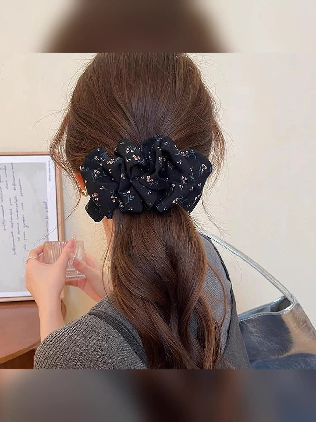 3#Black floral - approx. 12 cm
