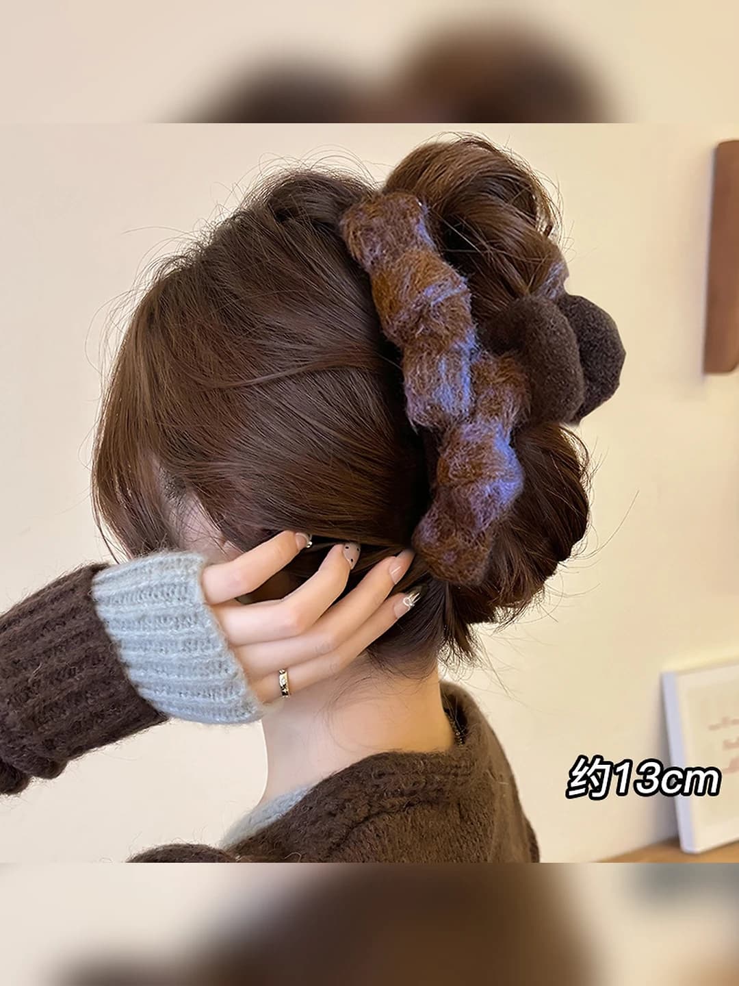 4# Brown-purple, large bow, 13 cm