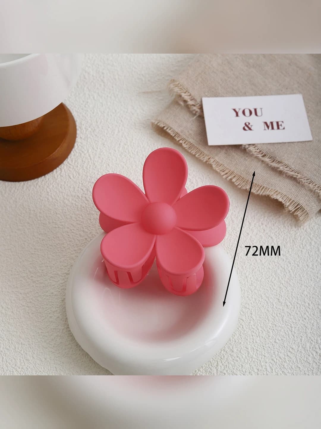 Rose red floral clip [8 cm]