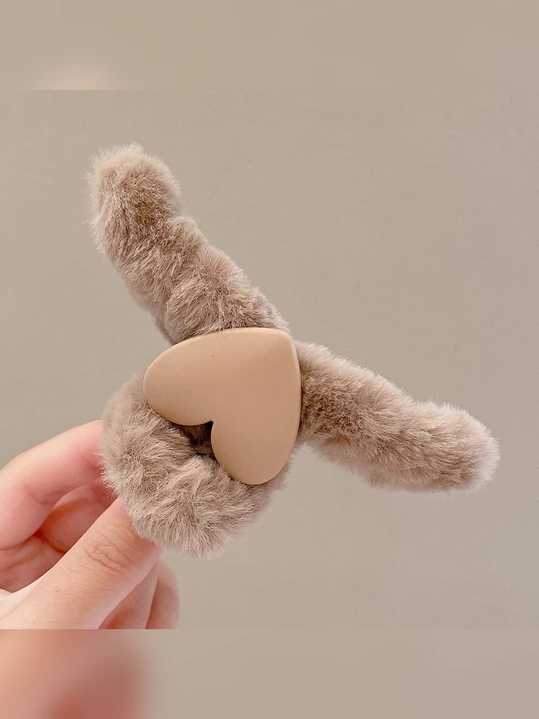 Dark coffee khaki heart 11 cm
