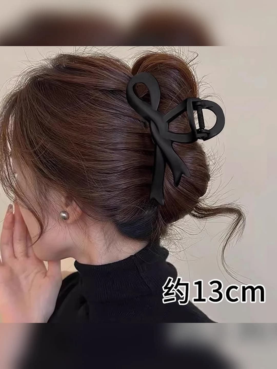 5# Матовый чёрный бантик зажим 11cm