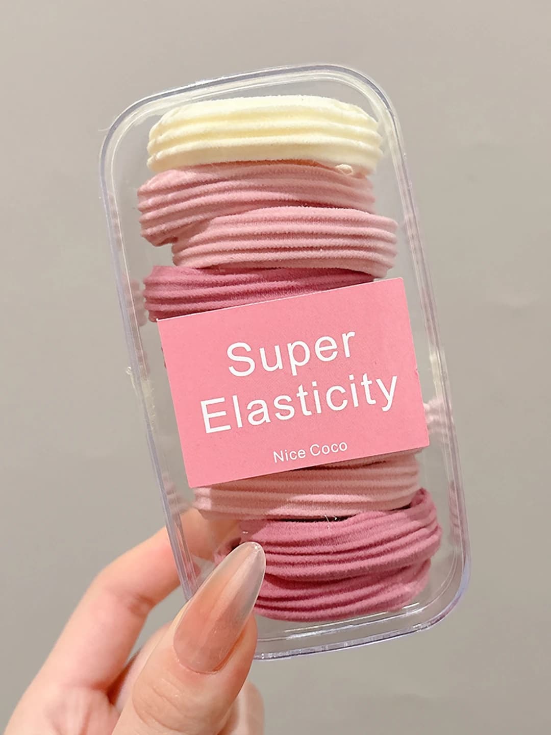 Fava pink - striped 10 pcs, oval box