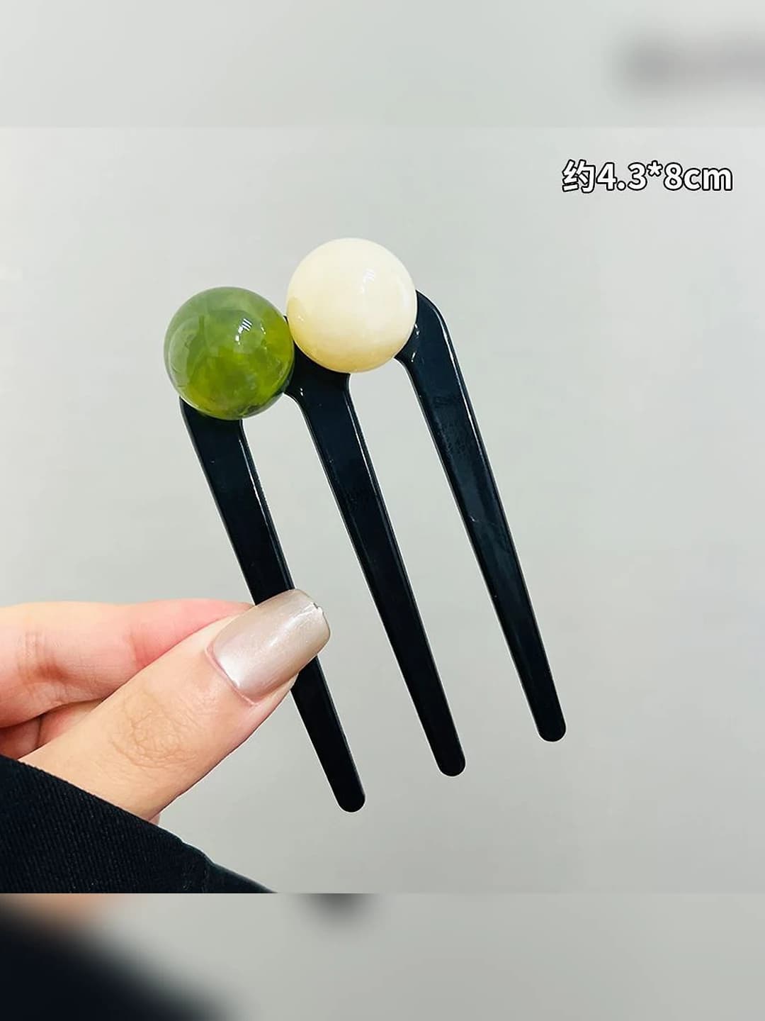 1# Green, length 12 cm, half pearl 2 cm