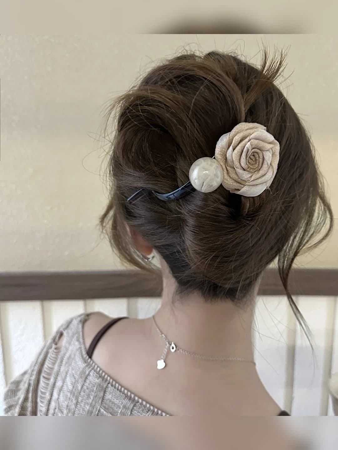 2# цвет молока~сухой розовый шарик закрученный зажим 10.5cm