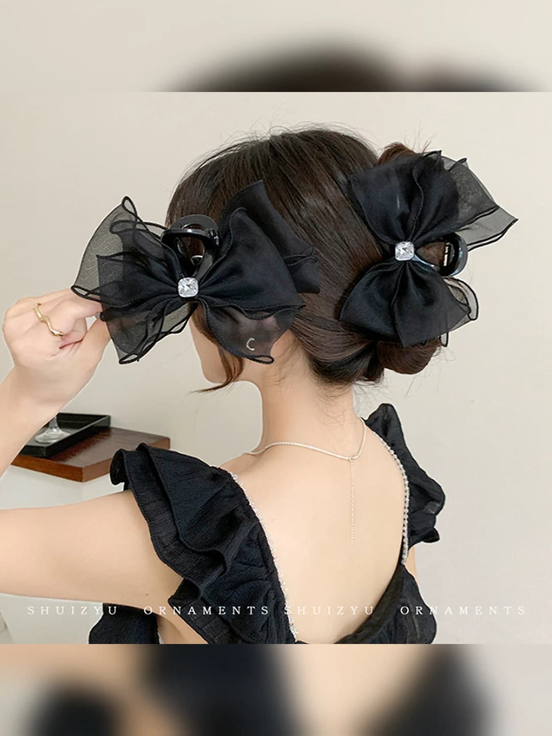25# Qora tulle olmosli