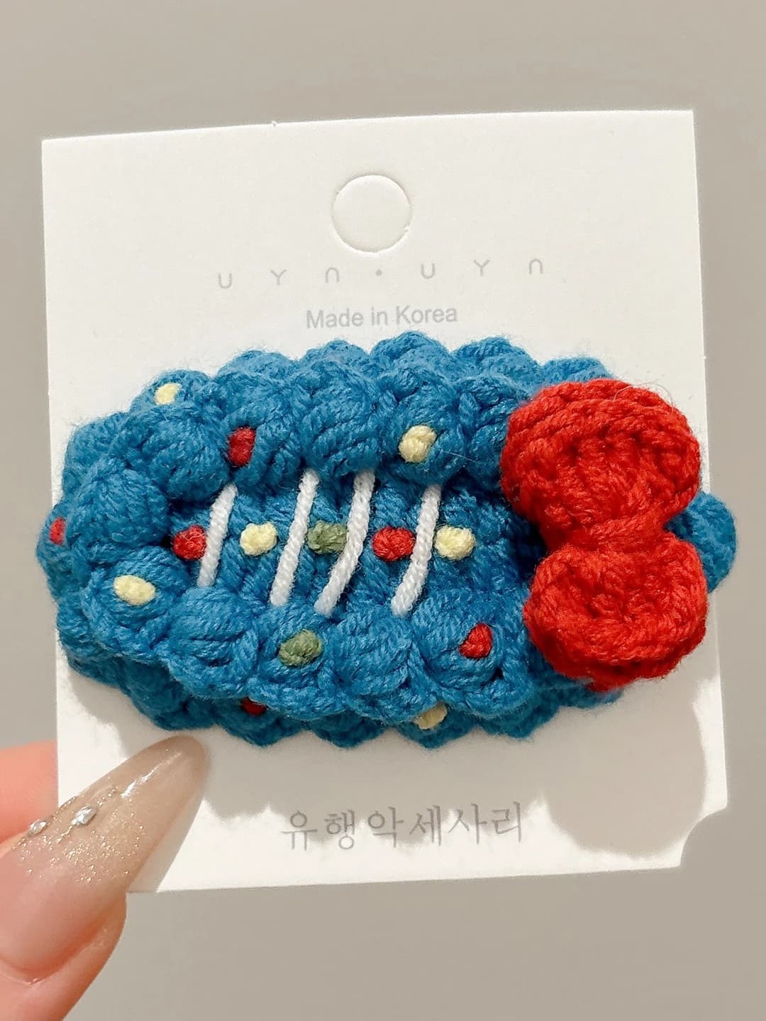 Red bow, 7 cm, plush