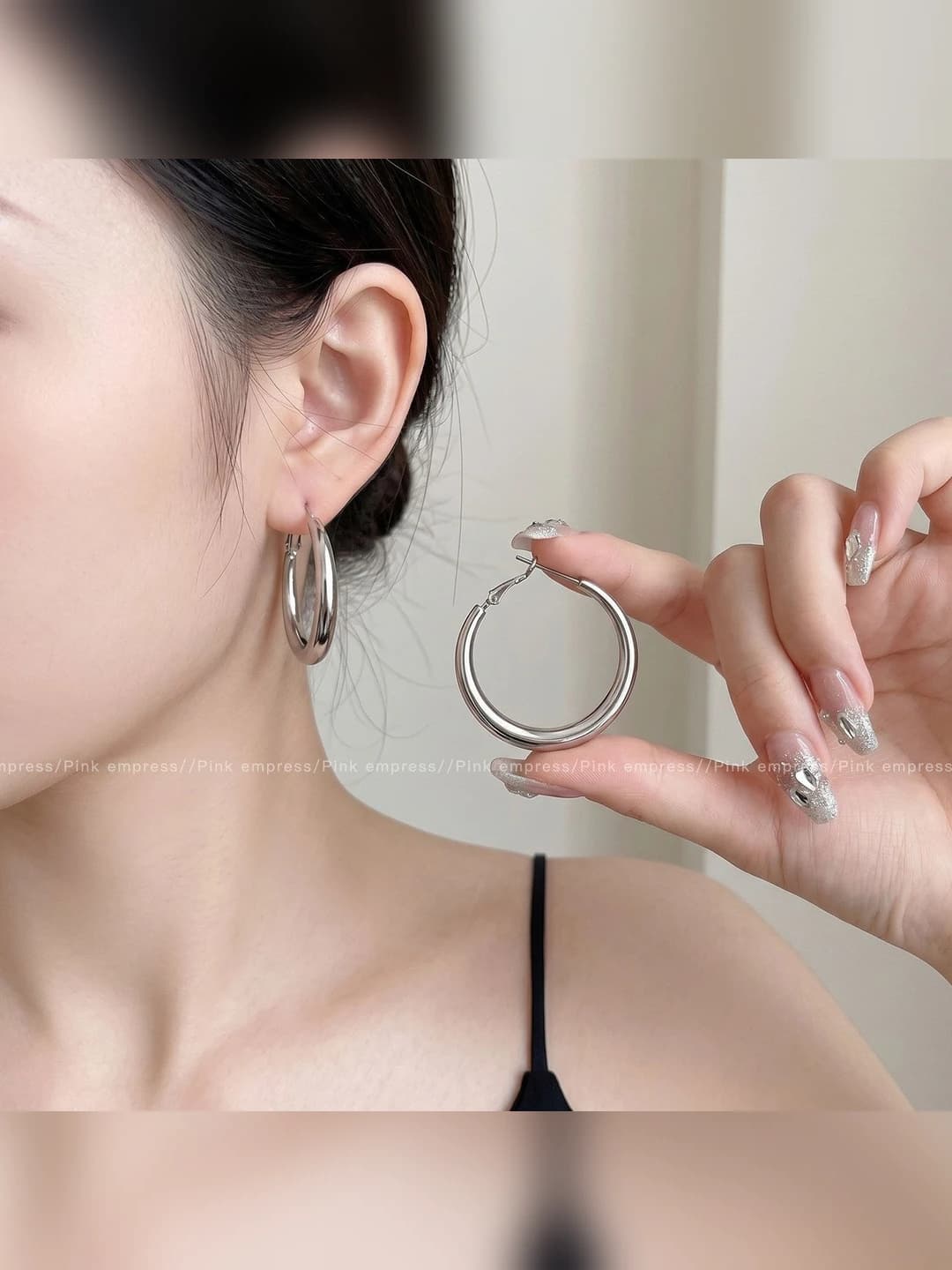 Plain ring 4 cm silver